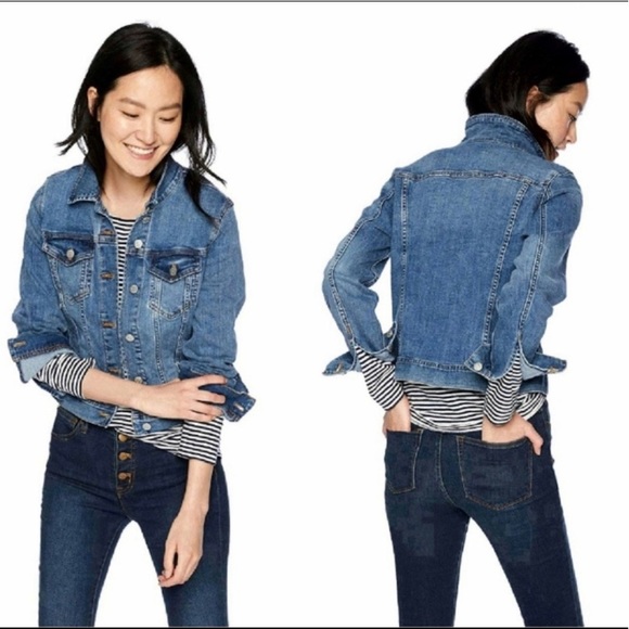 J. Crew Jackets & Blazers - J. Crew Denim Jacket Medium Dark Wash Cropped Sz Small
